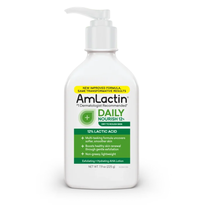AmLactin Daily Nourish Body Lotion, 12% Lactic Acid for Dry Skin, Exfoliating, 225g